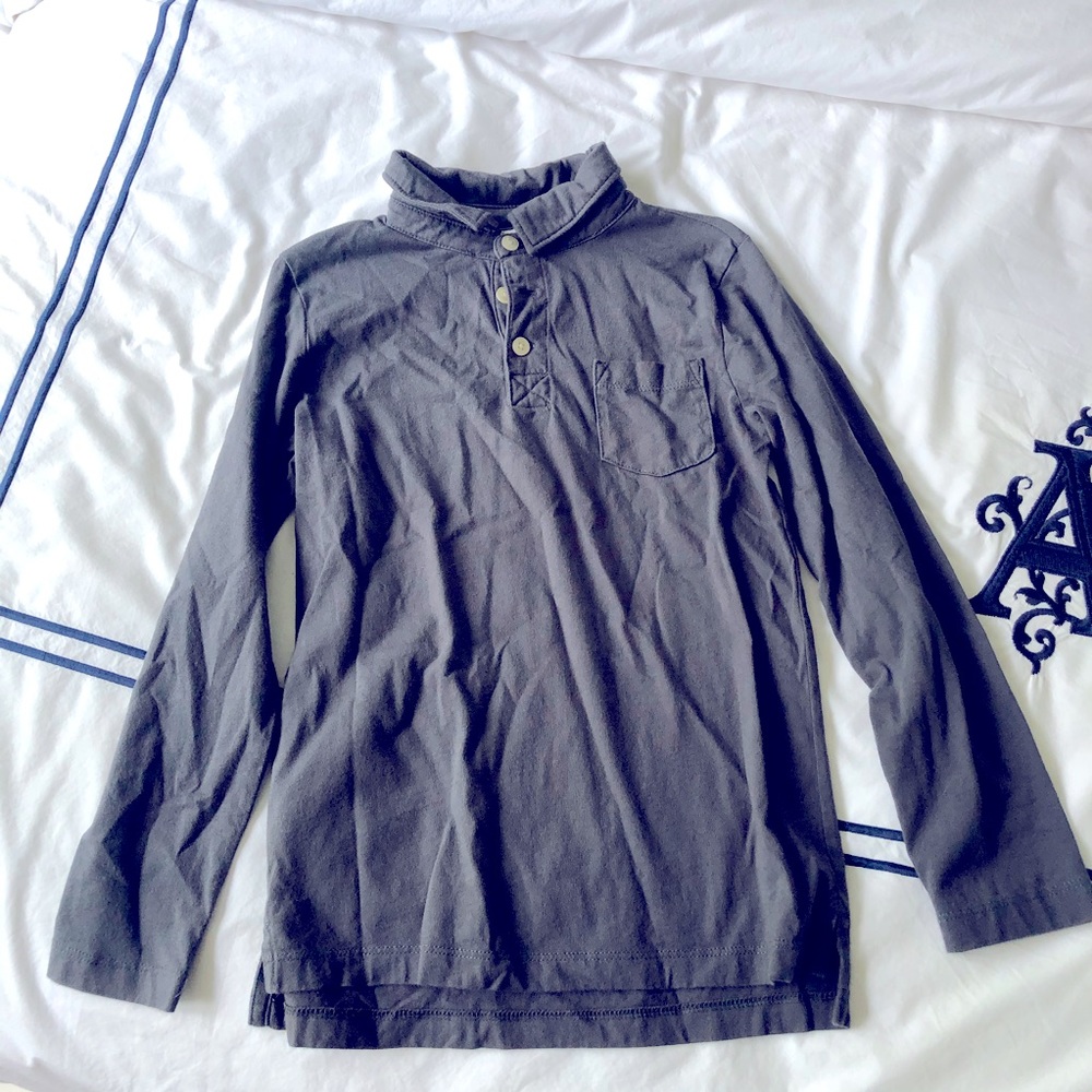 NWOT.Gray Crewcuts long sleeve polo. Size 6/7